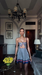 Striped Suspender Mini Dress