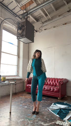 Patchwork Polka Dot Bubble Sleeve Set