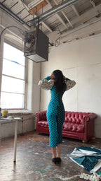 Patchwork Polka Dot Bubble Sleeve Set