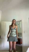 Metallic Strappy Mini Dress