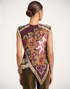 Burgundy Scarf With Tassel Top