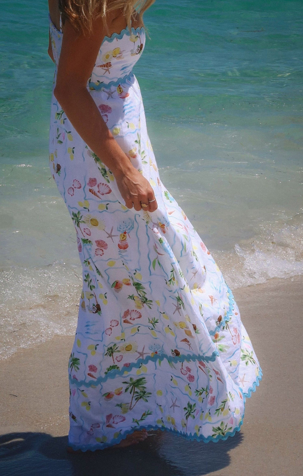 Sea print Maxi Dress