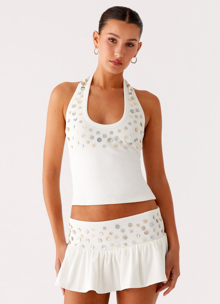 Vegas Nights Halter Neck Set - White