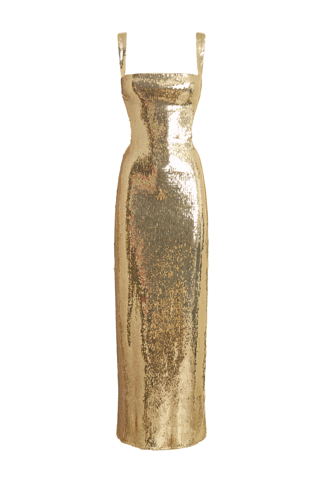 Sequin Cut Out Maxi Dress - Gold