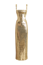 Sequin Cut Out Maxi Dress - Gold