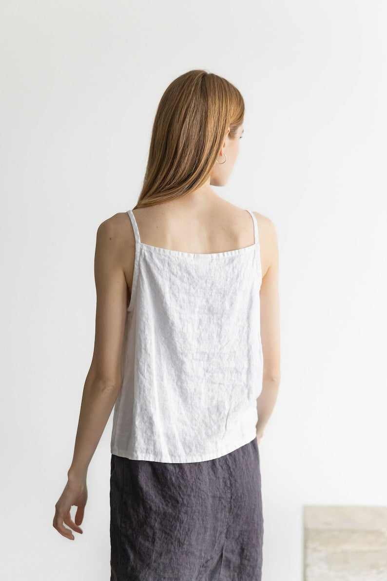 White Classic Linen Top