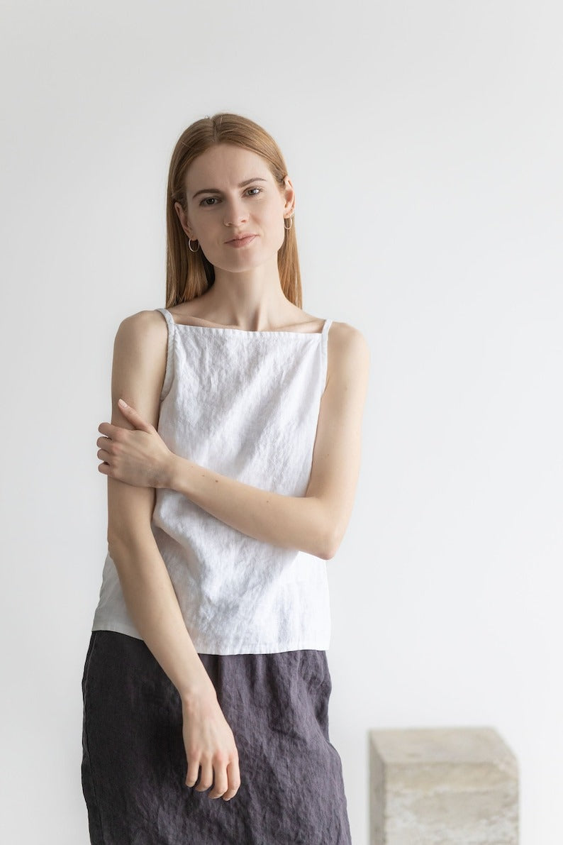 White Classic Linen Top