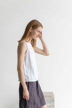 White Classic Linen Top