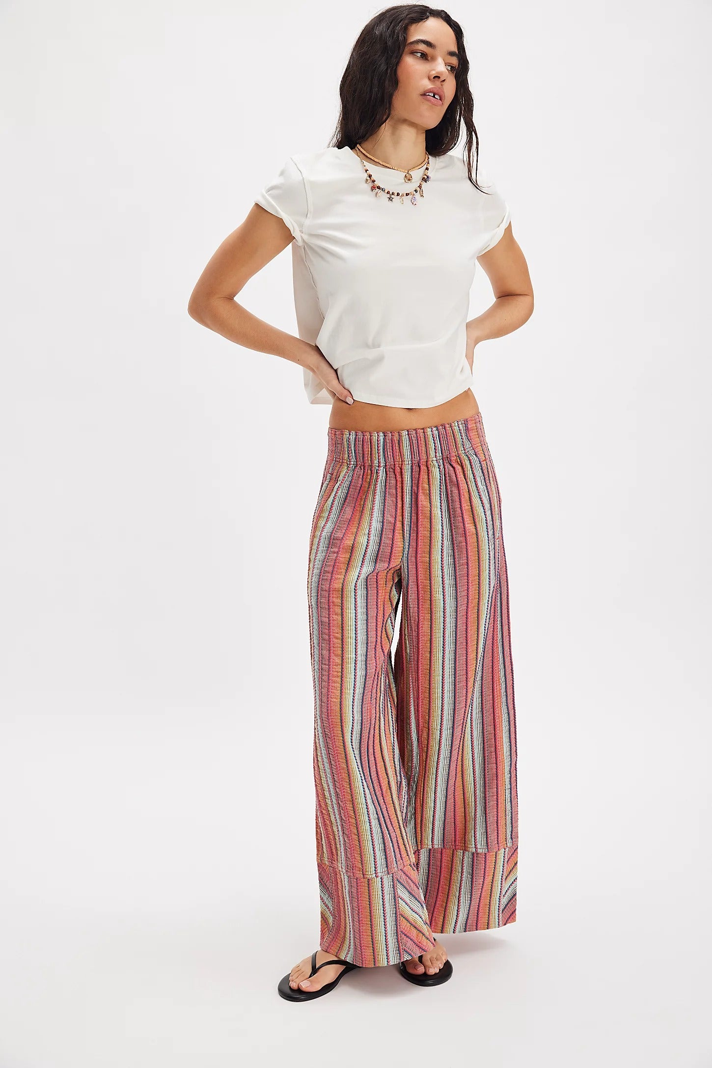 Day's End Stripe Pants - Red Brown Combo