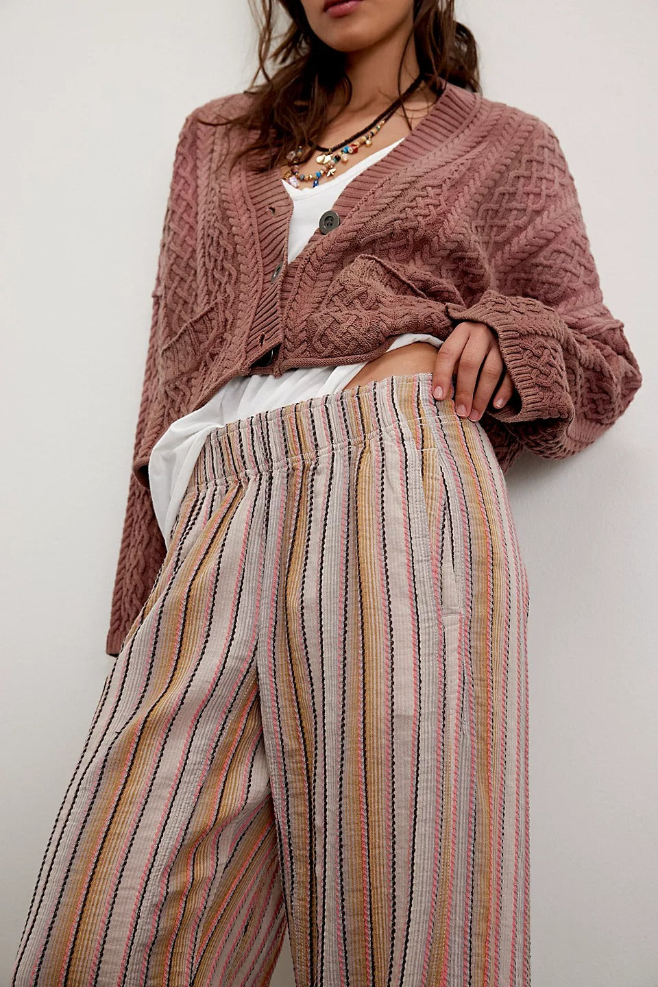 Day's End Stripe Pants - Neutral Combo