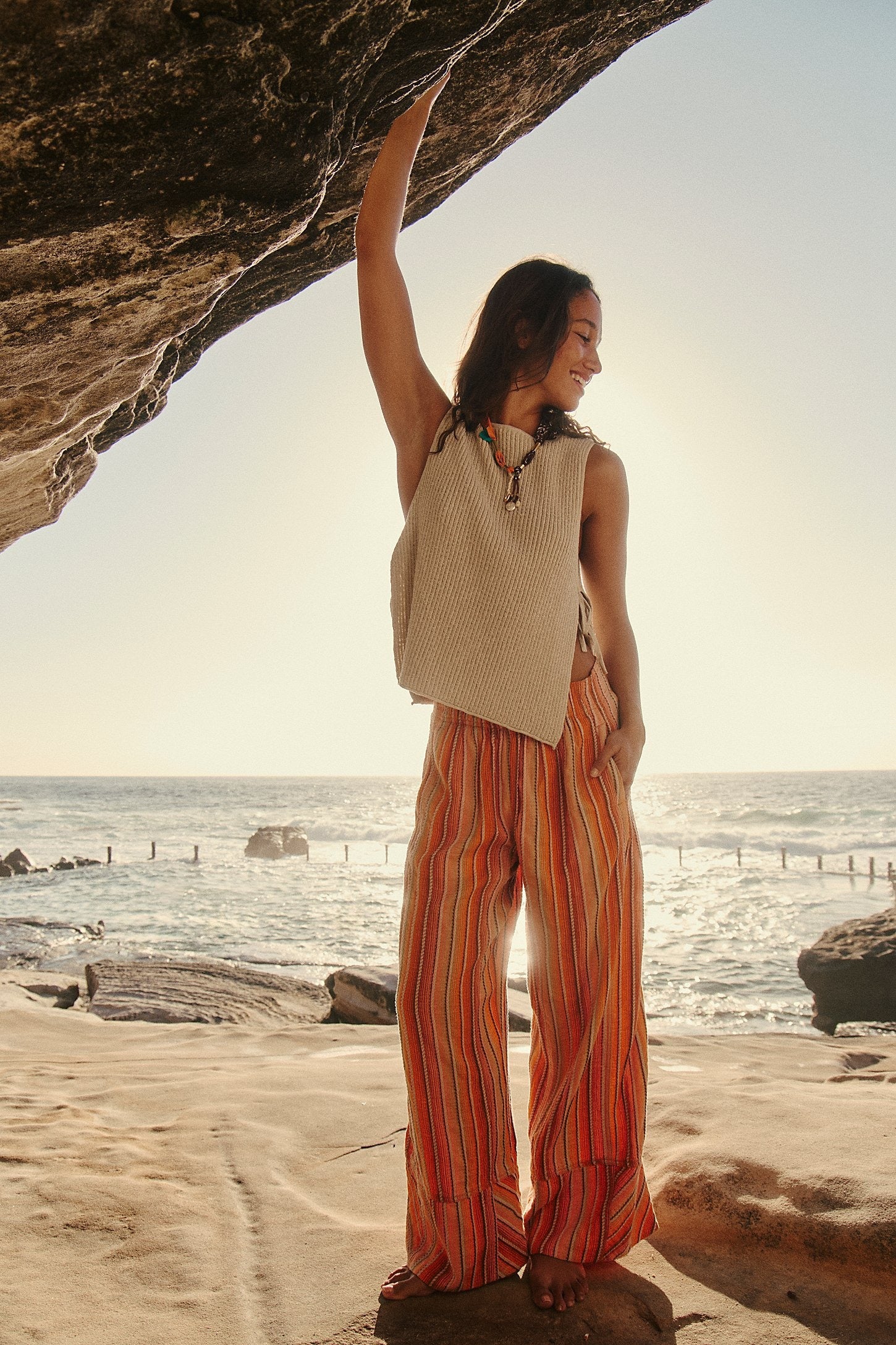 Day's End Stripe Pants - Orange