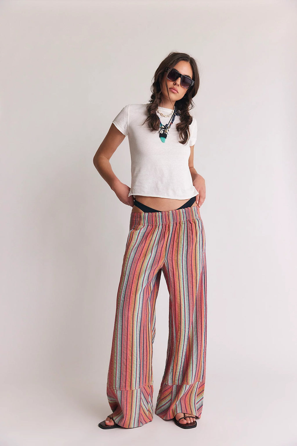 Day's End Stripe Pants - Red Brown Combo