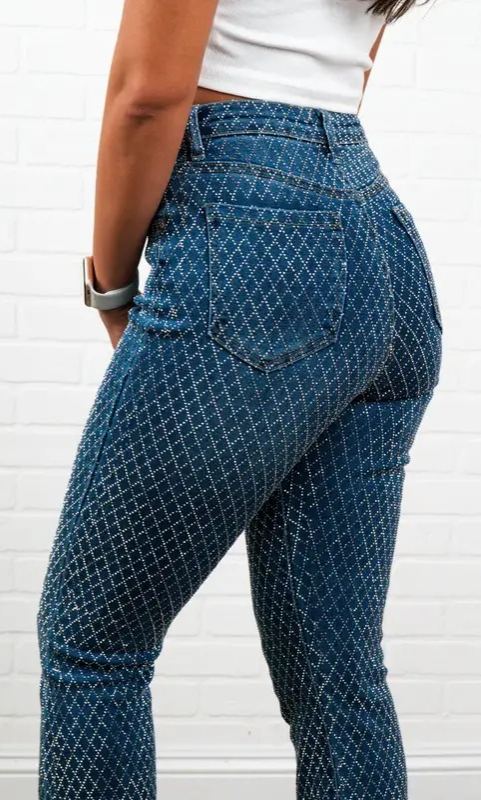 Rhinestone Flair bottom Jeans