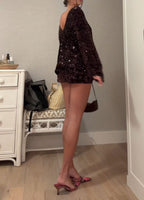 Dark Brown Sequin Set