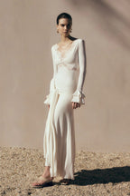 Slinky Lace Maxi Dress - Ivory