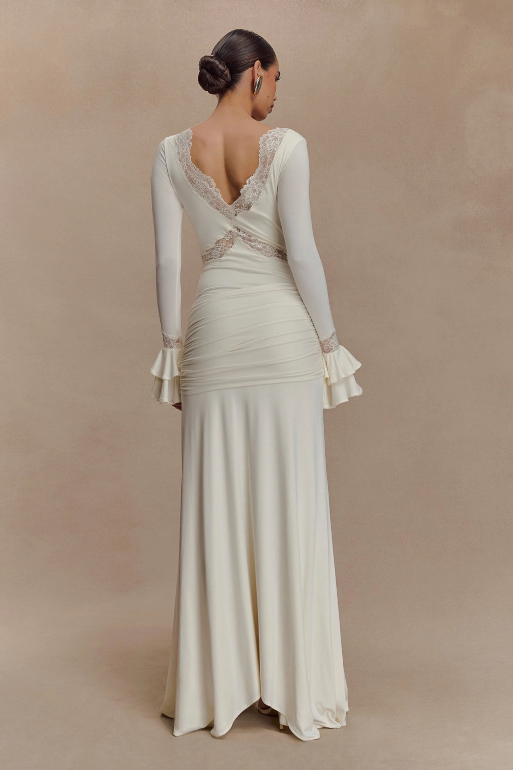 Slinky Lace Maxi Dress - Ivory