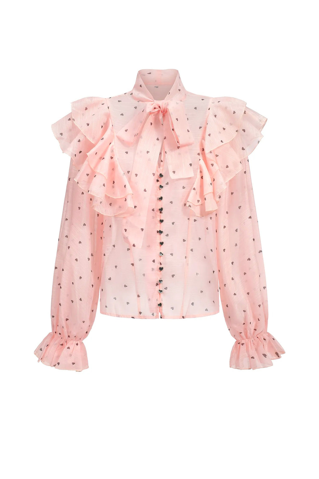 Ruffled Dot Printed Bowknot Top And Skirt Two-Piece Set