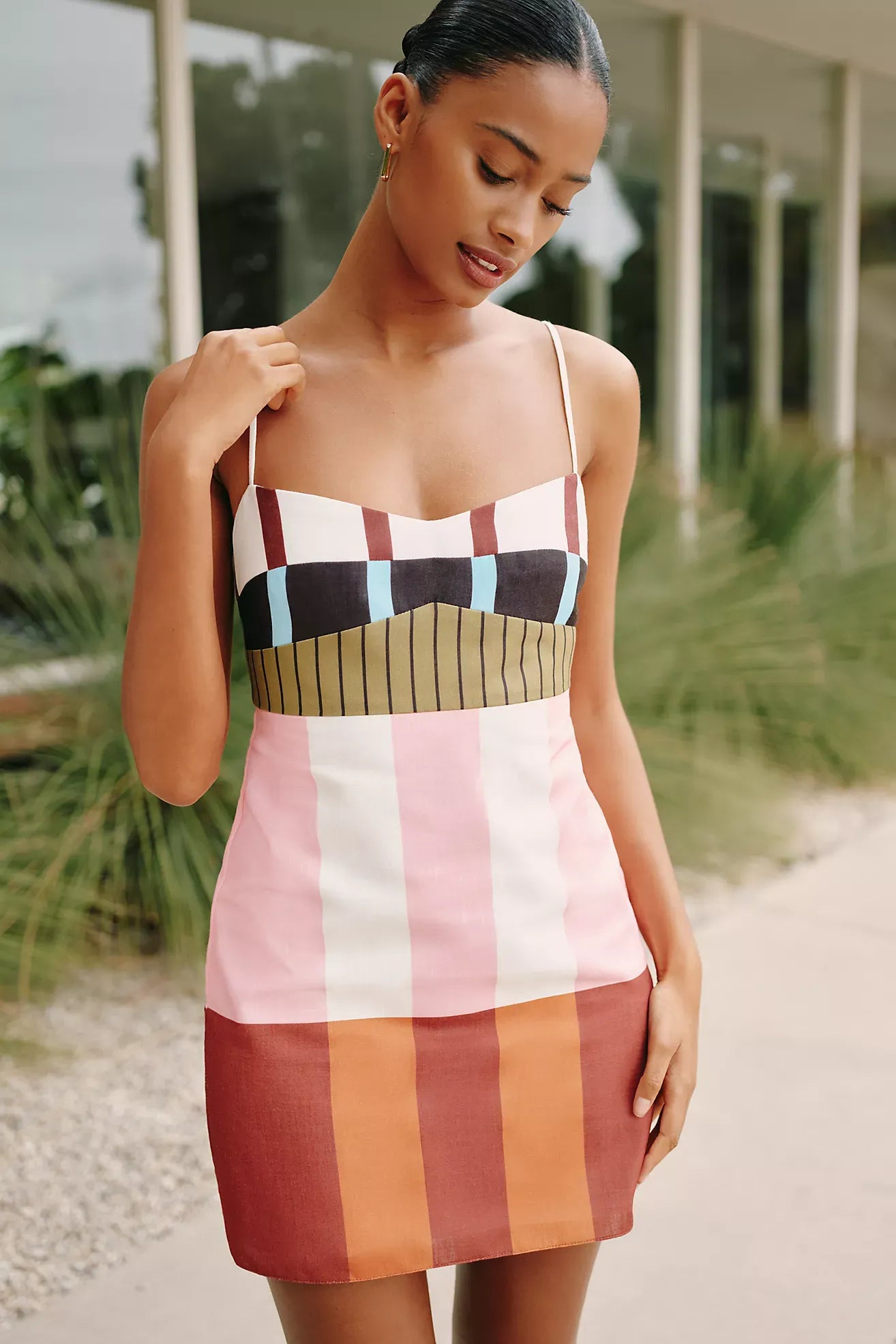 Sling Resort Linen Mini Dress