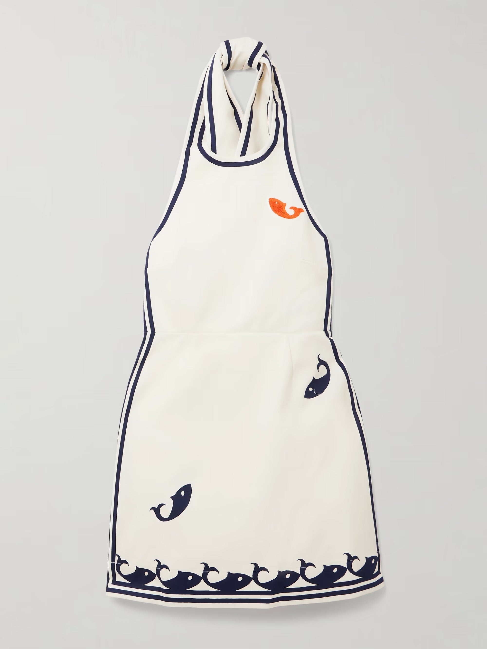 Marine Print Halter Neck Mini Dress