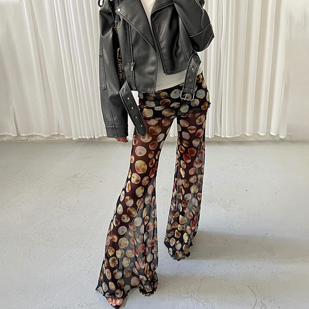 Mesh print trousers