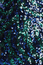 You're So Shine Blue and Teal Sequin Sleeveless Mini Dress