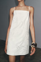 Embroidered Linen Dress