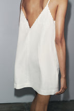 Embroidered Linen Dress