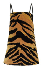 Chenille Tiger Jacquard Mini Dress Animal