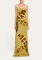 Strapless Studded Long Dress