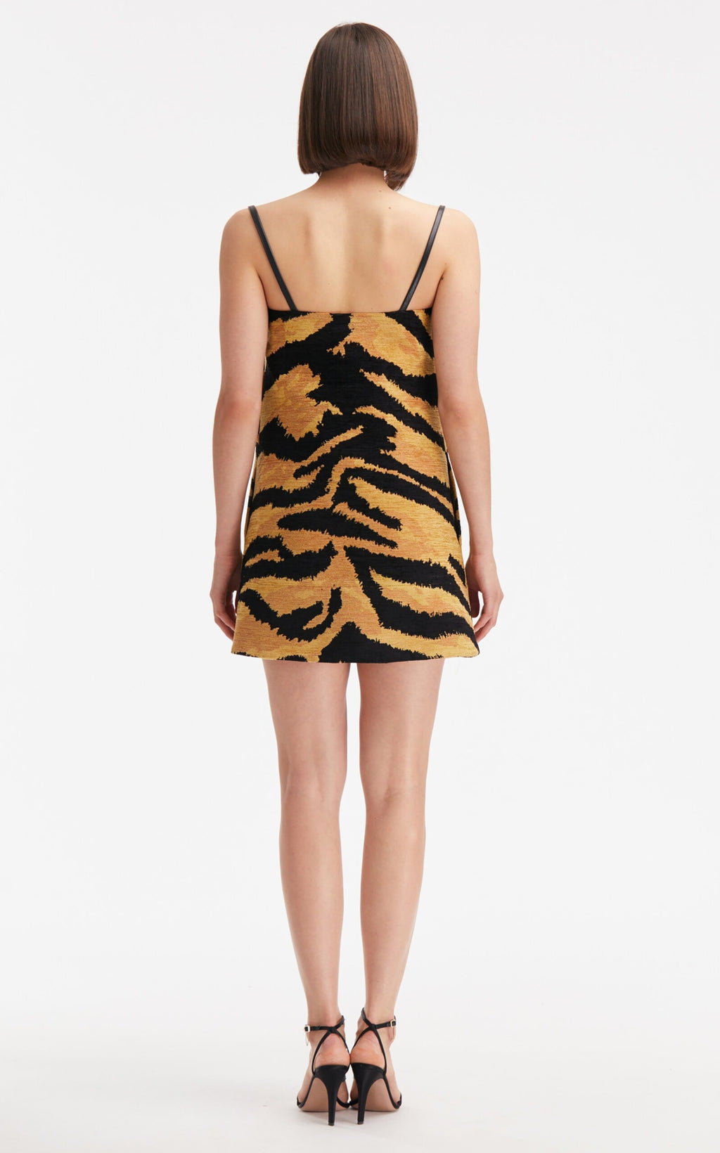Chenille Tiger Jacquard Mini Dress Animal