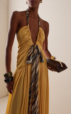 Liessa Plunged Satin Maxi Dress