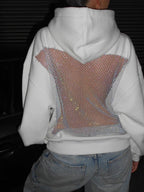 Luna Rhinestone Mesh Hoodie