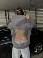 Luna Rhinestone Mesh Hoodie