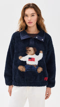 Cozy Teddy Graphic Sherpa Pullover