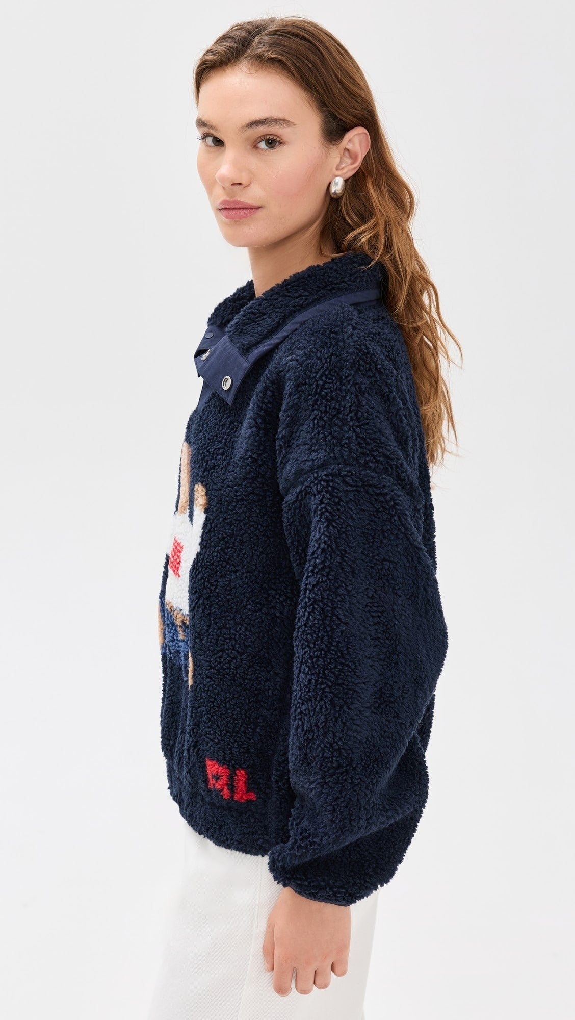 Cozy Teddy Graphic Sherpa Pullover