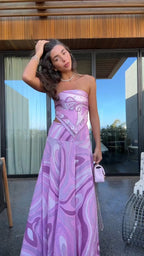 Iris Print Maxi Dress Set