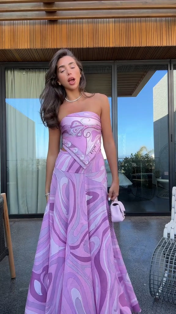 Iris Print Maxi Dress Set